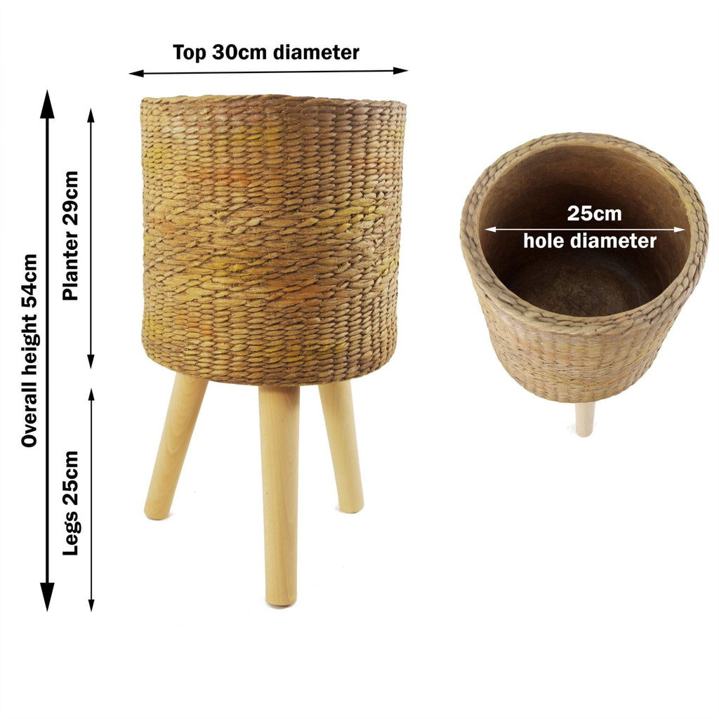 54cm x 30cm Rattan Effect Composite Large Planter-3
