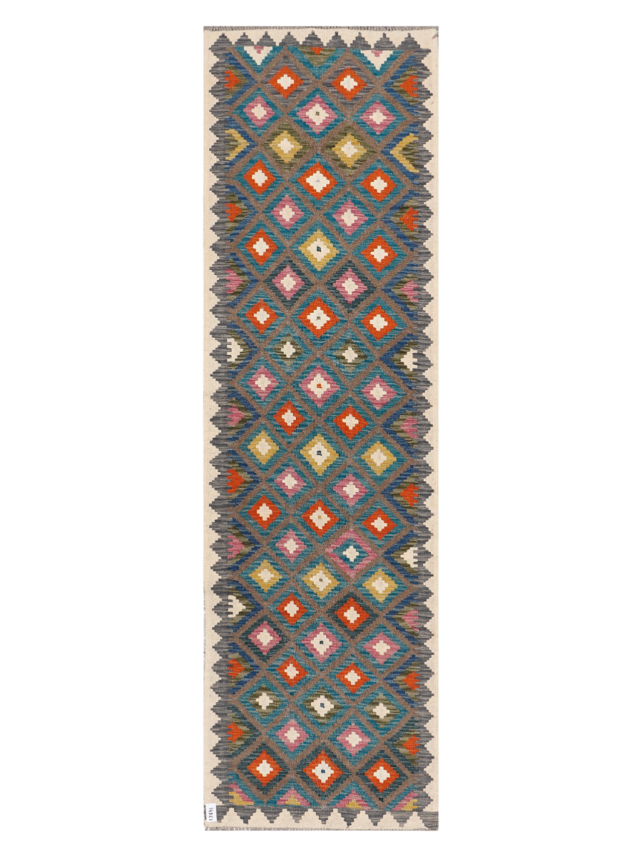 Tapa-ye Khorram, Maimana Kilim Runner - 288 × 84 cm (9'5" x 2'9")-0
