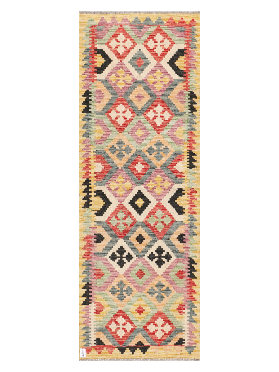 Mowj-e Ferozayi, Maimana Kilim Runner - 243 × 84 cm (8'0" x 2'9")-0