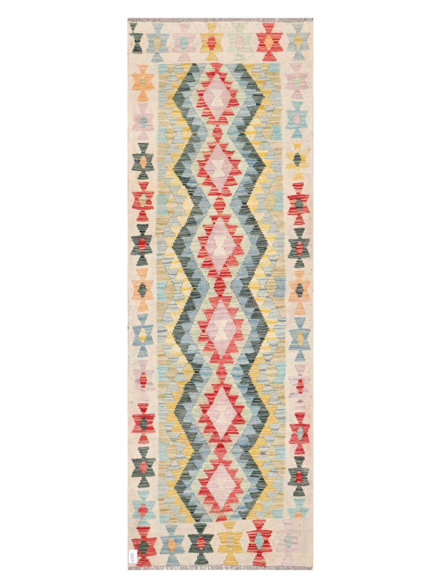 Chinar-e Baahari, Maimana Kilim Runner - 256 × 86 cm (8'5" x 2'10")-0
