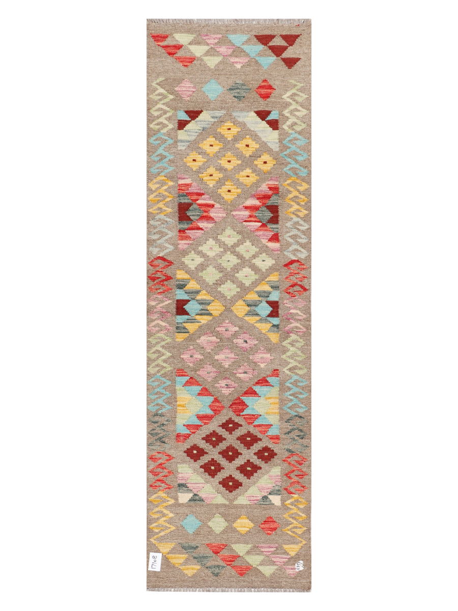 Darya-yi Neeli, Maimana Kilim Runner - 202 × 58 cm (6'8" x 1'11")