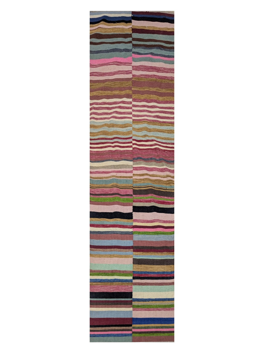 Contemporary Afghan Kilim Runner - Size: 245 x 80 cm (8'0" x 2'7")-0