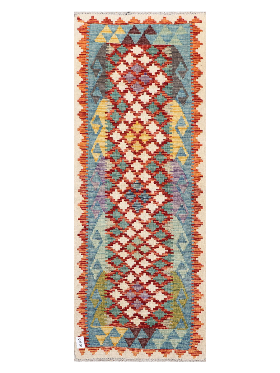 Shigufa-yi Sabz, Maimana Kilim Runner - 191 × 72 cm (6'3" x 2'4")-0