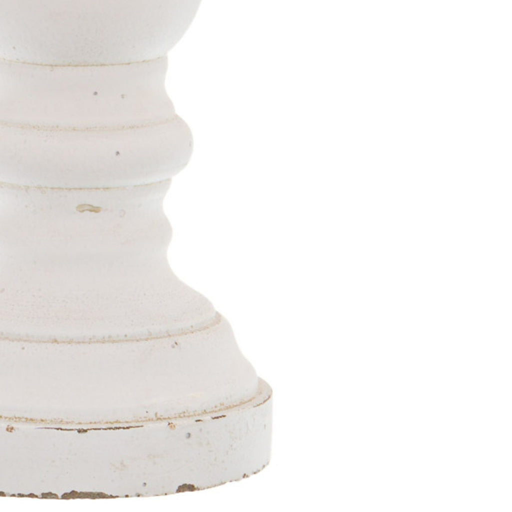 Matt White Small Ceramic Column Candle Holder-2