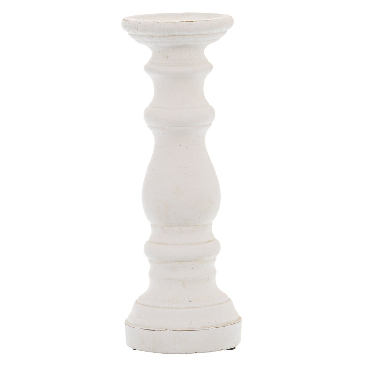 Matt White Small Ceramic Column Candle Holder-0