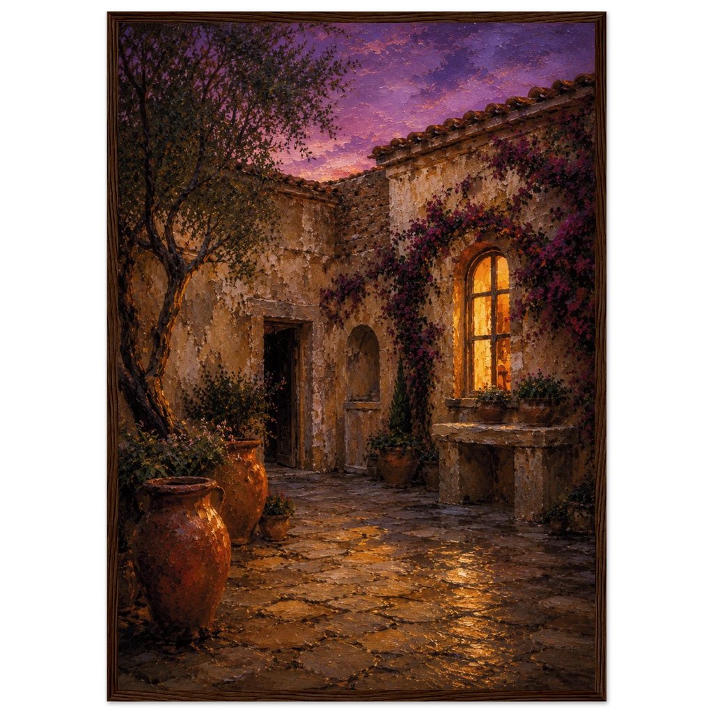 MEDITERRANEAN STUDIES — Night Courtyard, Framed Art Print-5