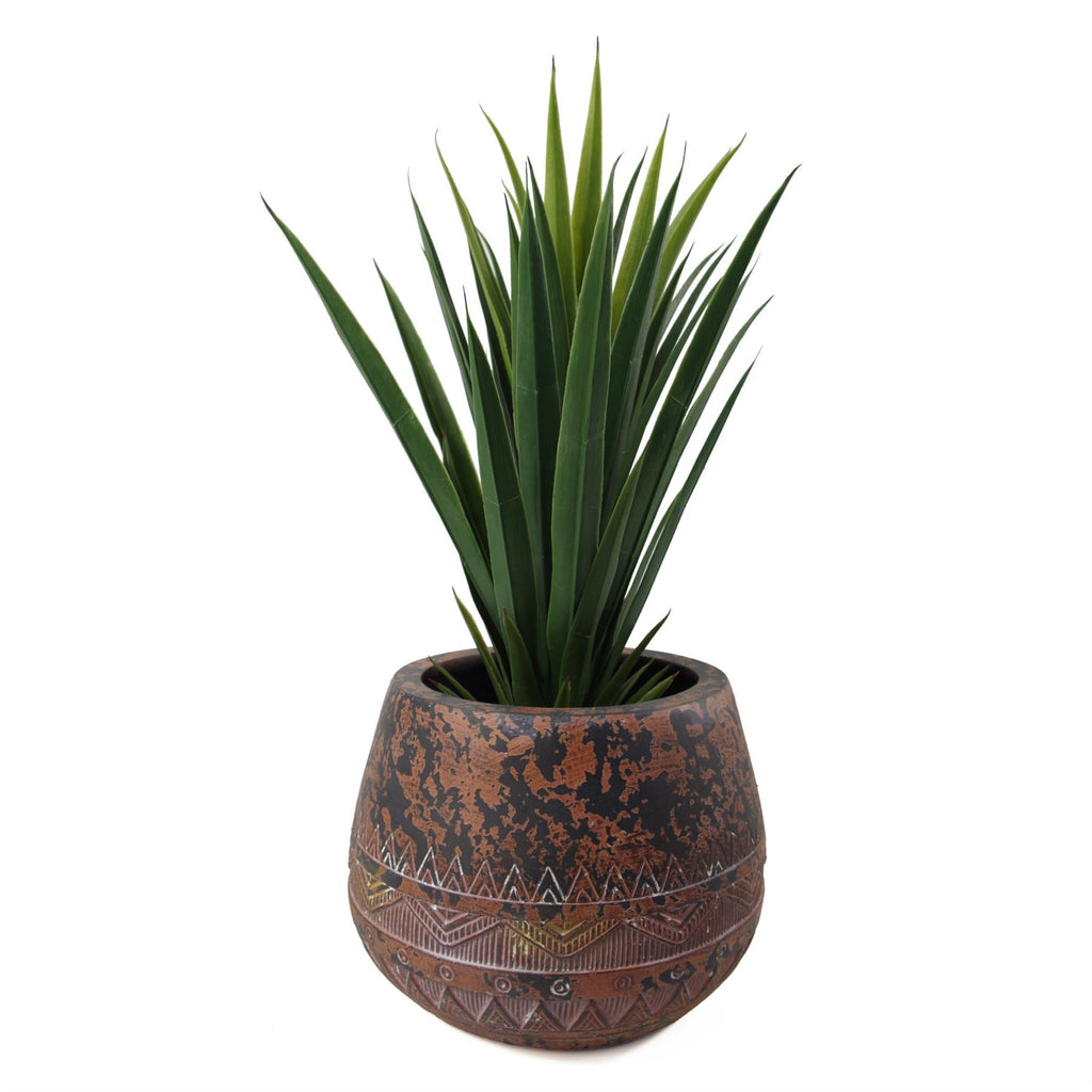 24cm x 30cm Large Zaturn Planter Brown / Black-1