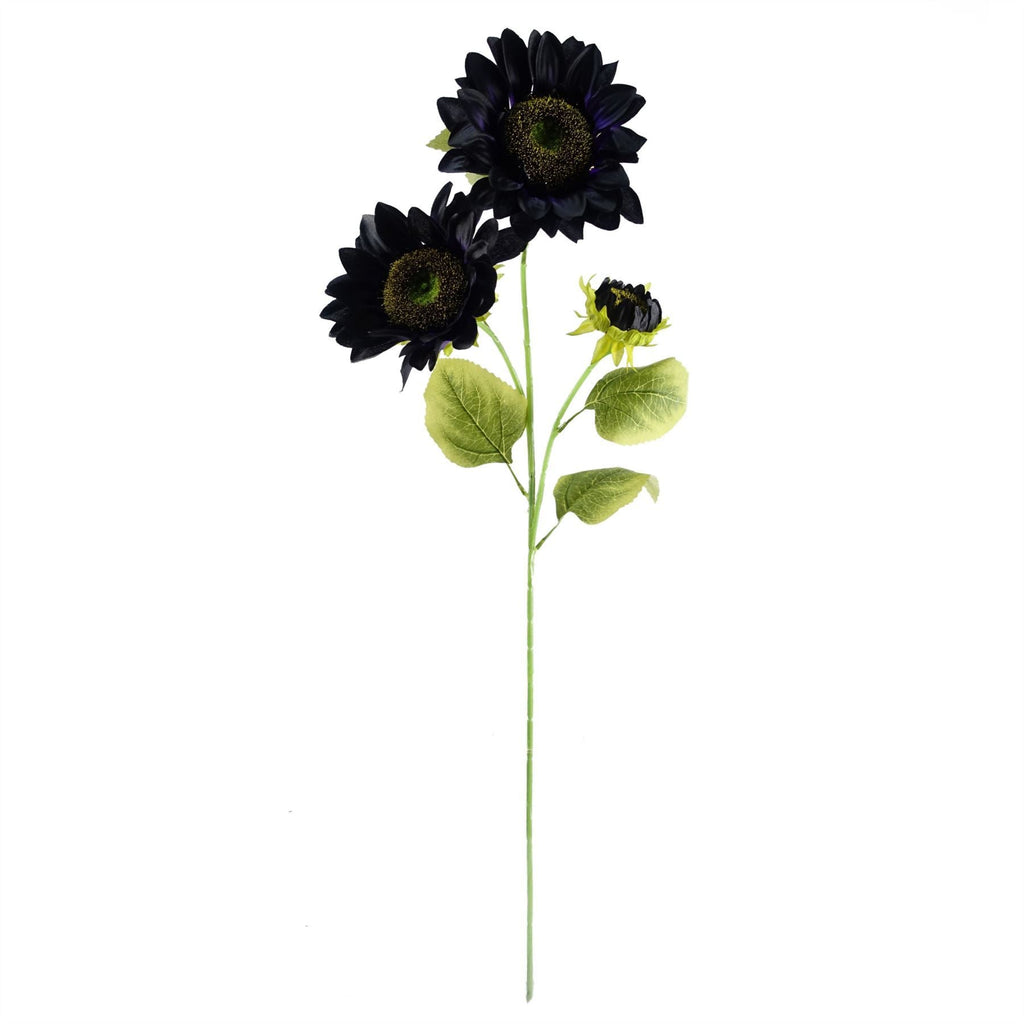 100cm Purple Artificial Sunflower Arrangement Glass Vase - Premium Quality-2