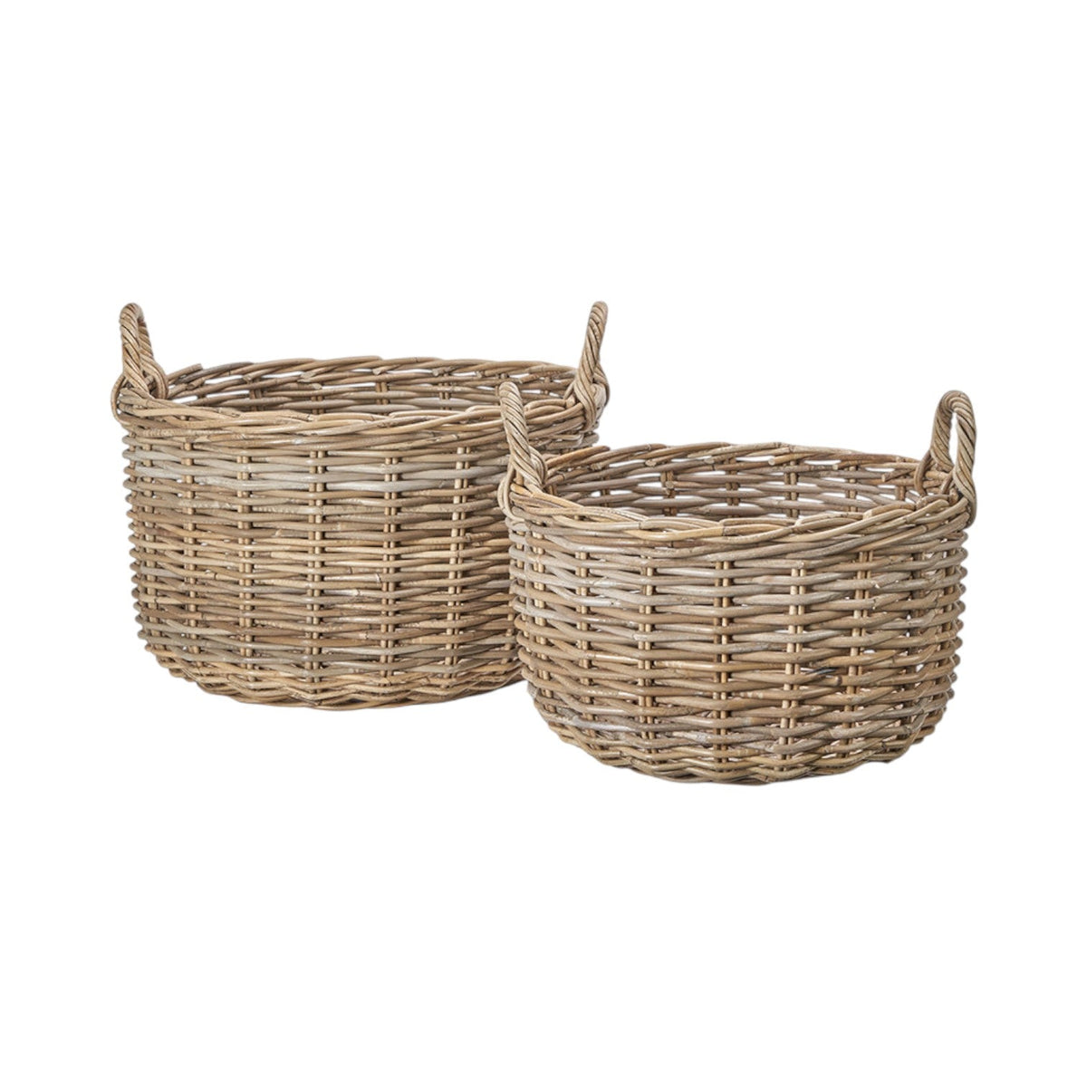 Set of 2 Grey Kubu Log Baskets-0