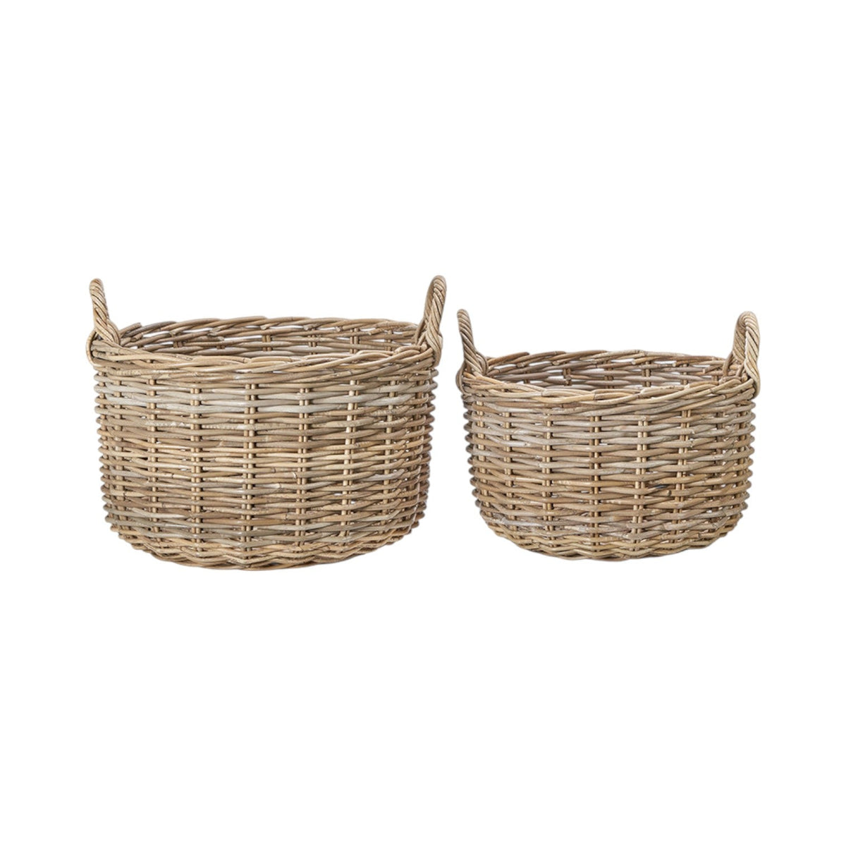 Set of 2 Grey Kubu Log Baskets-1