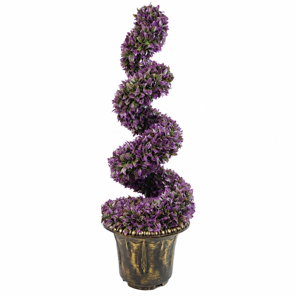 90cm Purple Large Leaf Spiral with Decorative Planter-0