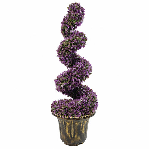 90cm Purple Large Leaf Spiral with Decorative Planter-0