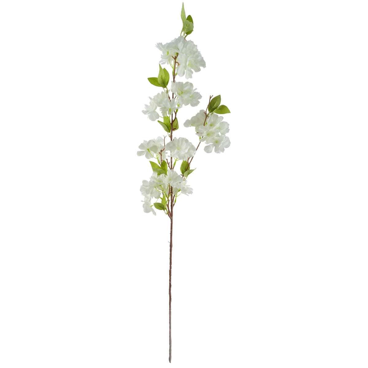 Leaf 100cm White Artificial Blossom and Berries Glass Vase-1
