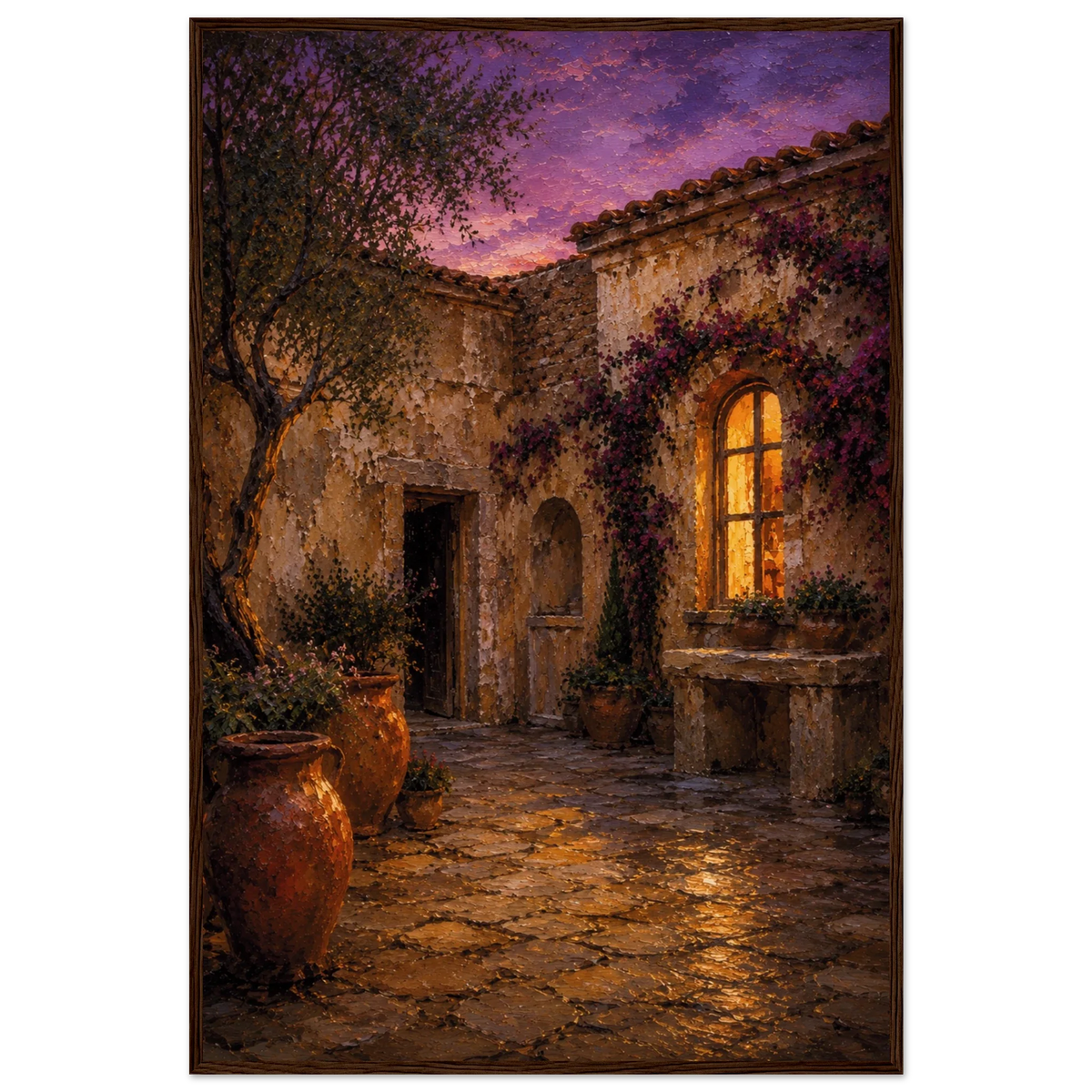 MEDITERRANEAN STUDIES — Night Courtyard, Framed Art Print-7