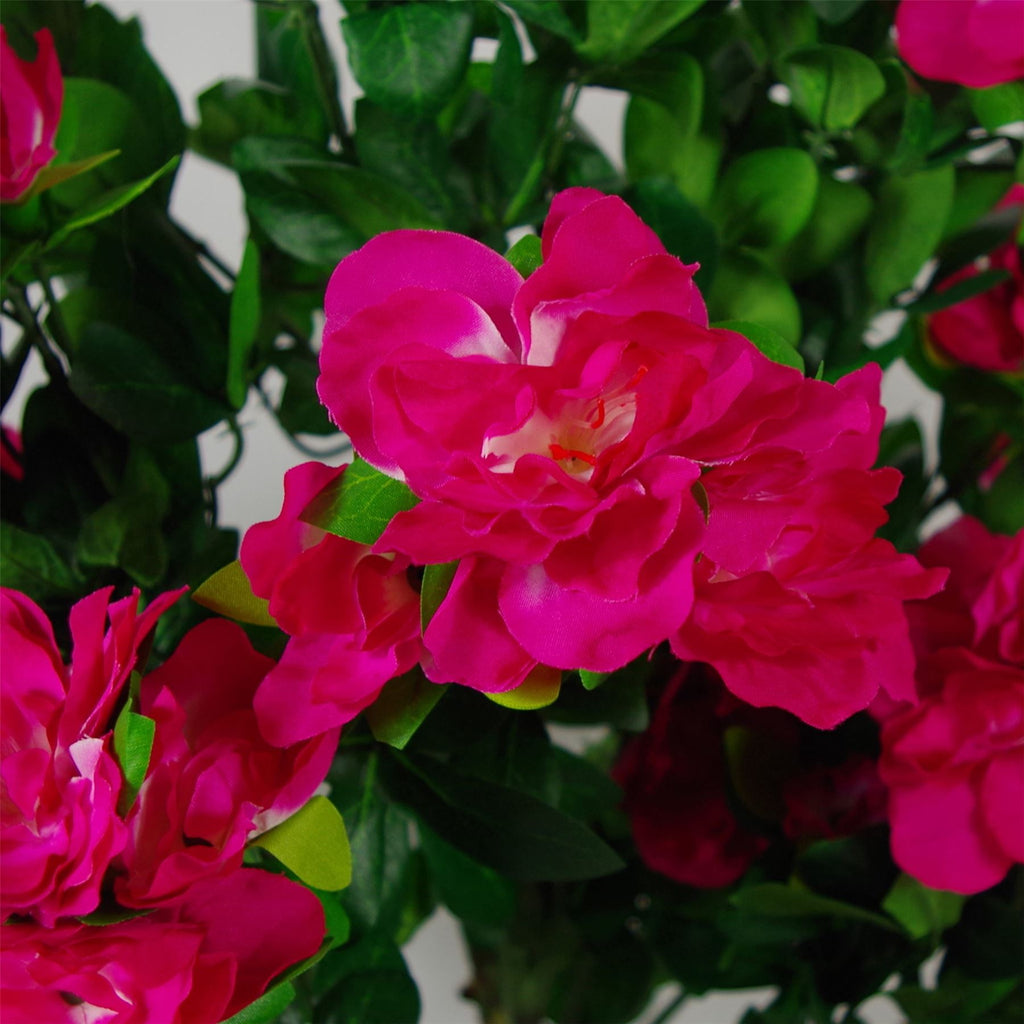 Artificial Blossom Tree Pink Copper Planter 100cm Realistic Plant Design Azalea Botanik-1