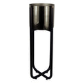 Metal Planter Black Silver Metal Plant Pot 62cm x 18cm-0