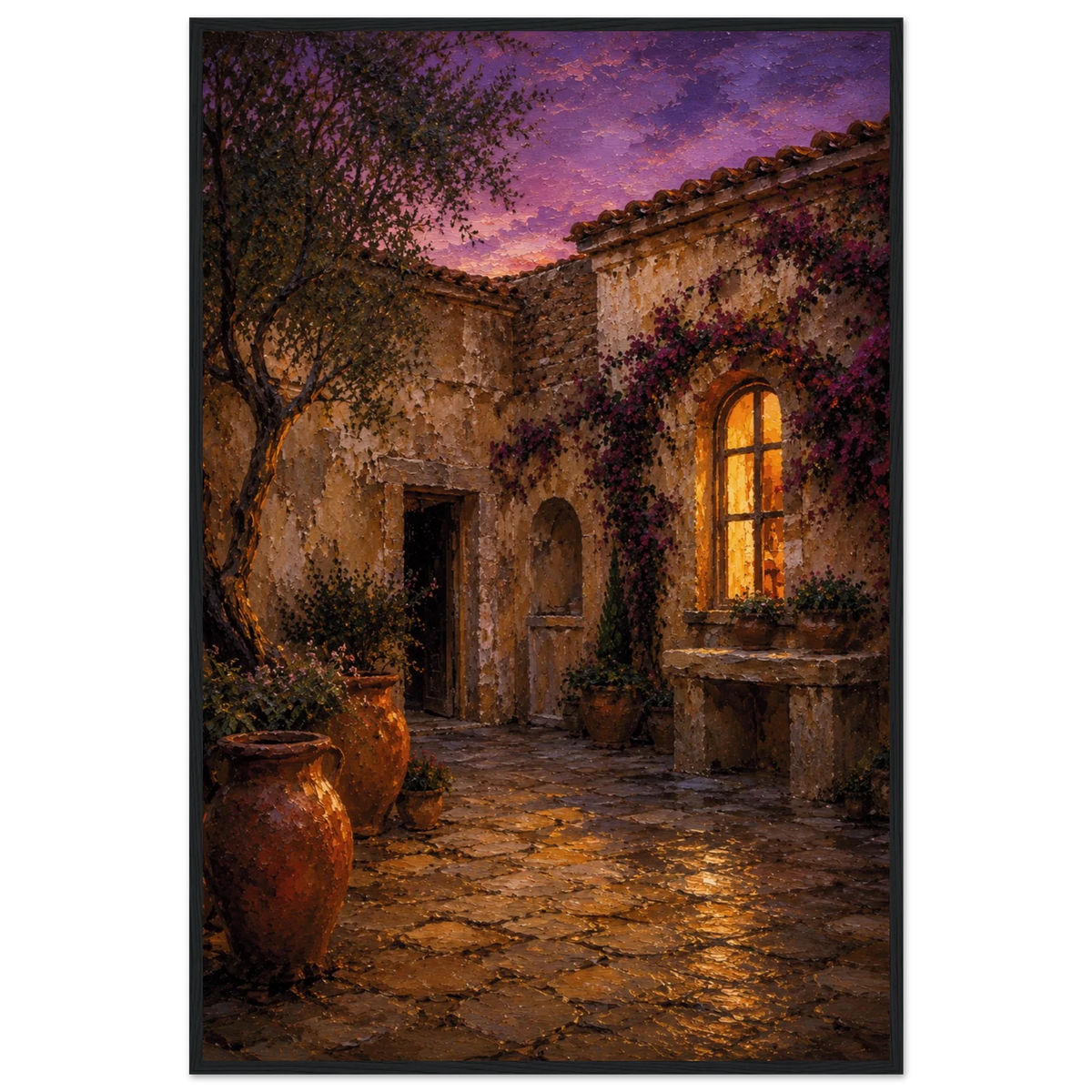 MEDITERRANEAN STUDIES — Night Courtyard, Framed Art Print-8