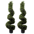 120cm Pair of Spiral Boxwood Artificial Tree UV Resistant Outdoor - Premium Quality-0
