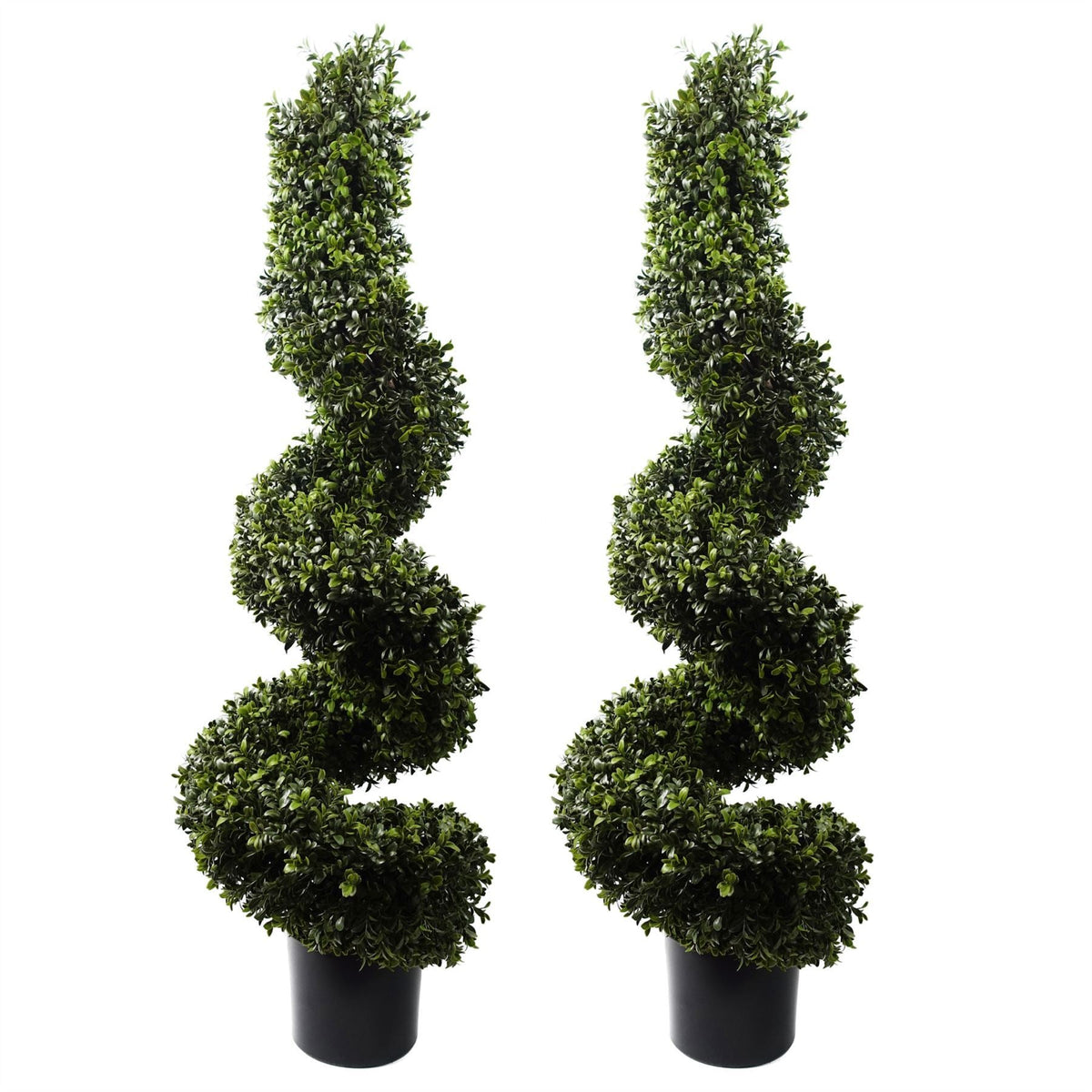120cm Pair of Spiral Boxwood Artificial Tree UV Resistant Outdoor - Premium Quality-0