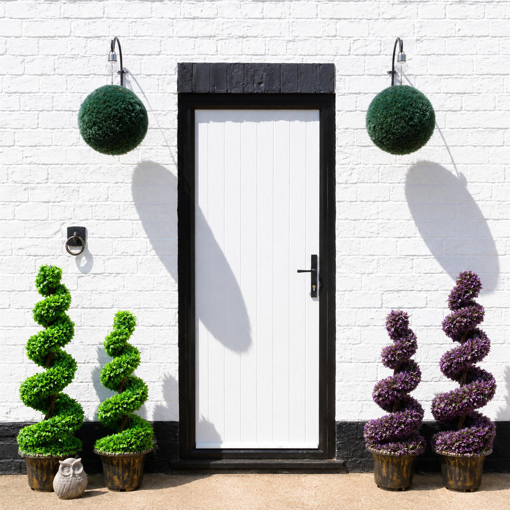 90cm Purple Large Leaf Spiral with Decorative Planter-2