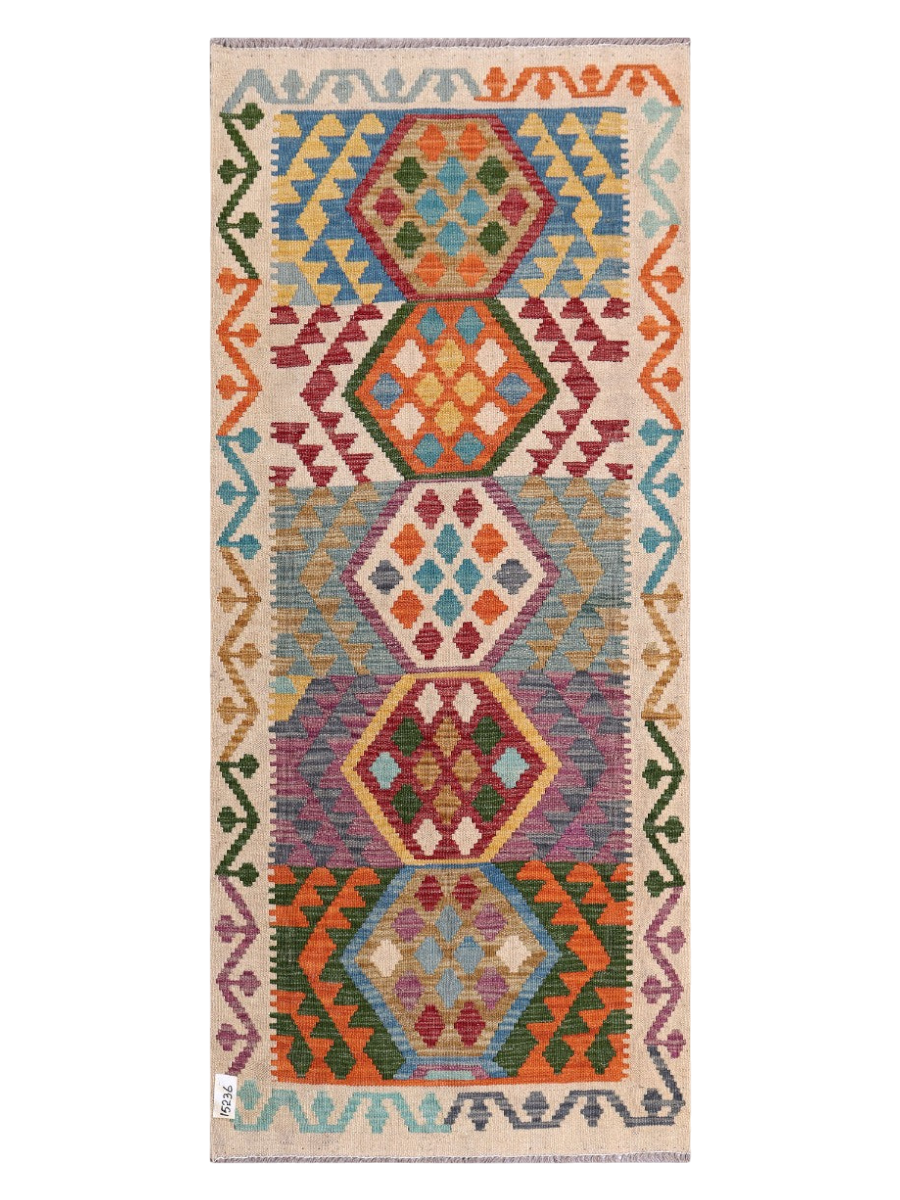 Hilal-i Tabnak, Maimana Kilim Runner - 187 × 82 cm (6'2" x 2'8")-0