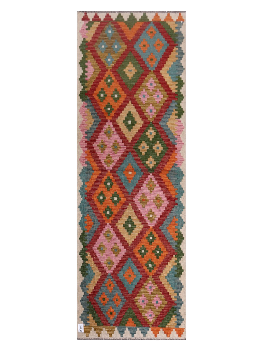 Shigufa-ye Neeli, Maimana Kilim Runner - 251 × 85 cm (8'3" x 2'9")-0
