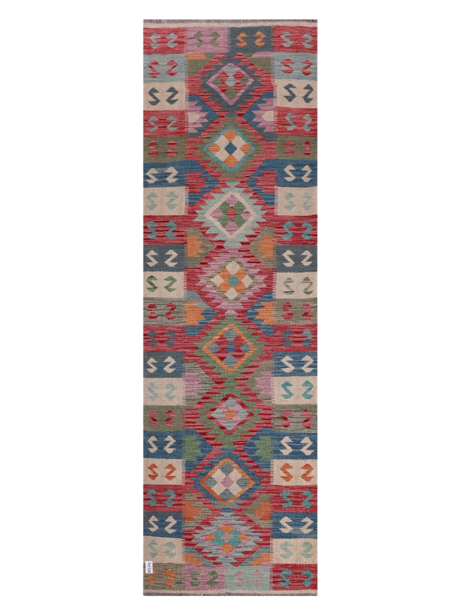 Asman-e Aram, Maimana Kilim Runner - 292 × 90 cm (9'7" x 2'11")-0