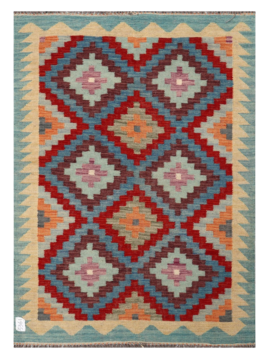 Kabutar-e Sefid, Maimana Kilim - 147 × 105 cm (4'10" x 3'5")-0