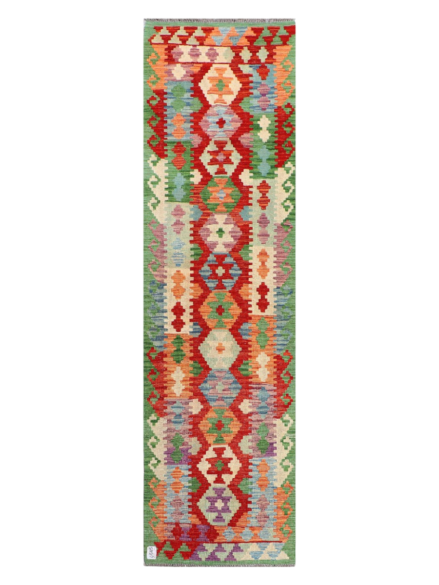 Anar-e Talayi, Maimana Kilim Runner - 283 × 80 cm (9'3" x 2'7")-0