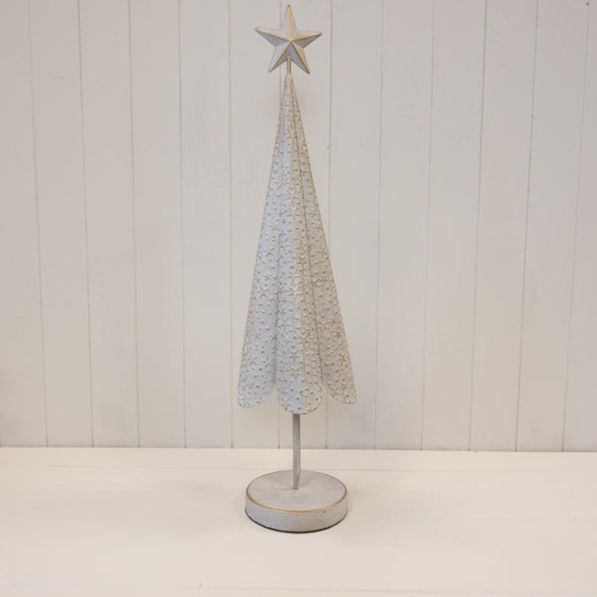 Off White Metal Tree with Brushed Gold Stars 57cm-1