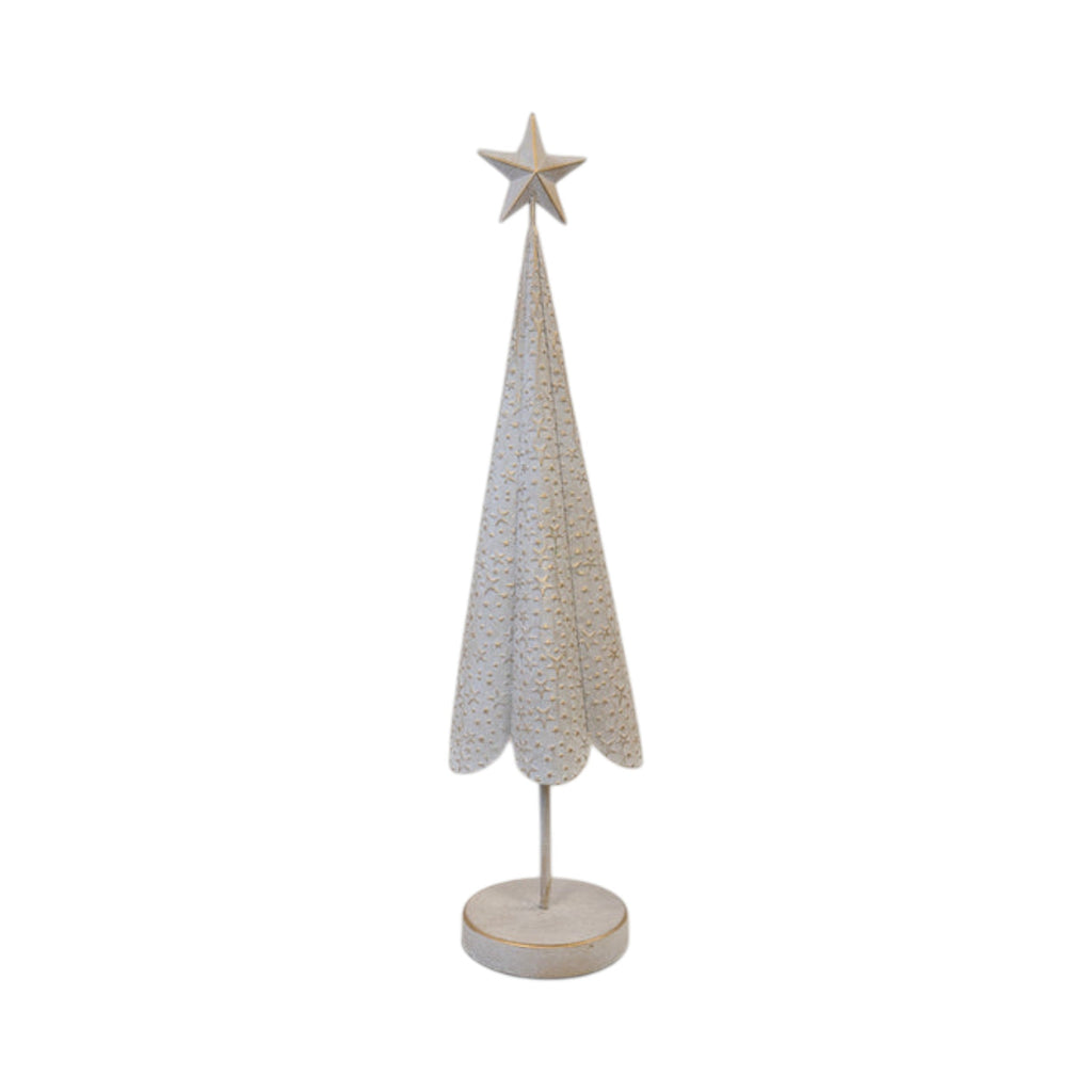 Off White Metal Tree with Brushed Gold Stars 57cm-0