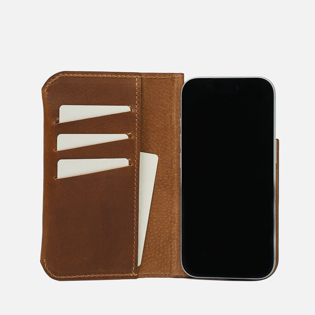 The Minimalist 1.0 Leather Folio Case for iPhone 18 Series with MagSafe