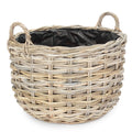 Curved Base Rattan Planter With Plastic Lining-3