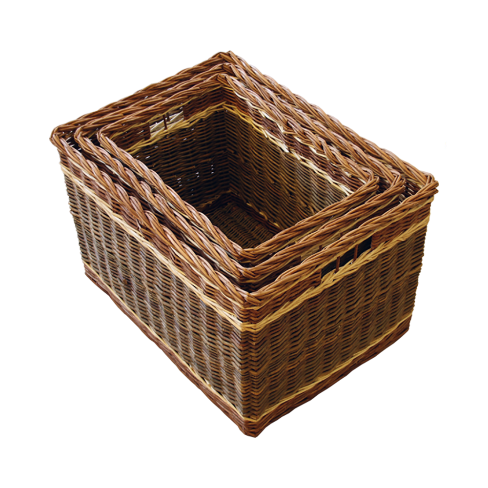Set of 3 Windemere Wicker Log Basket-0