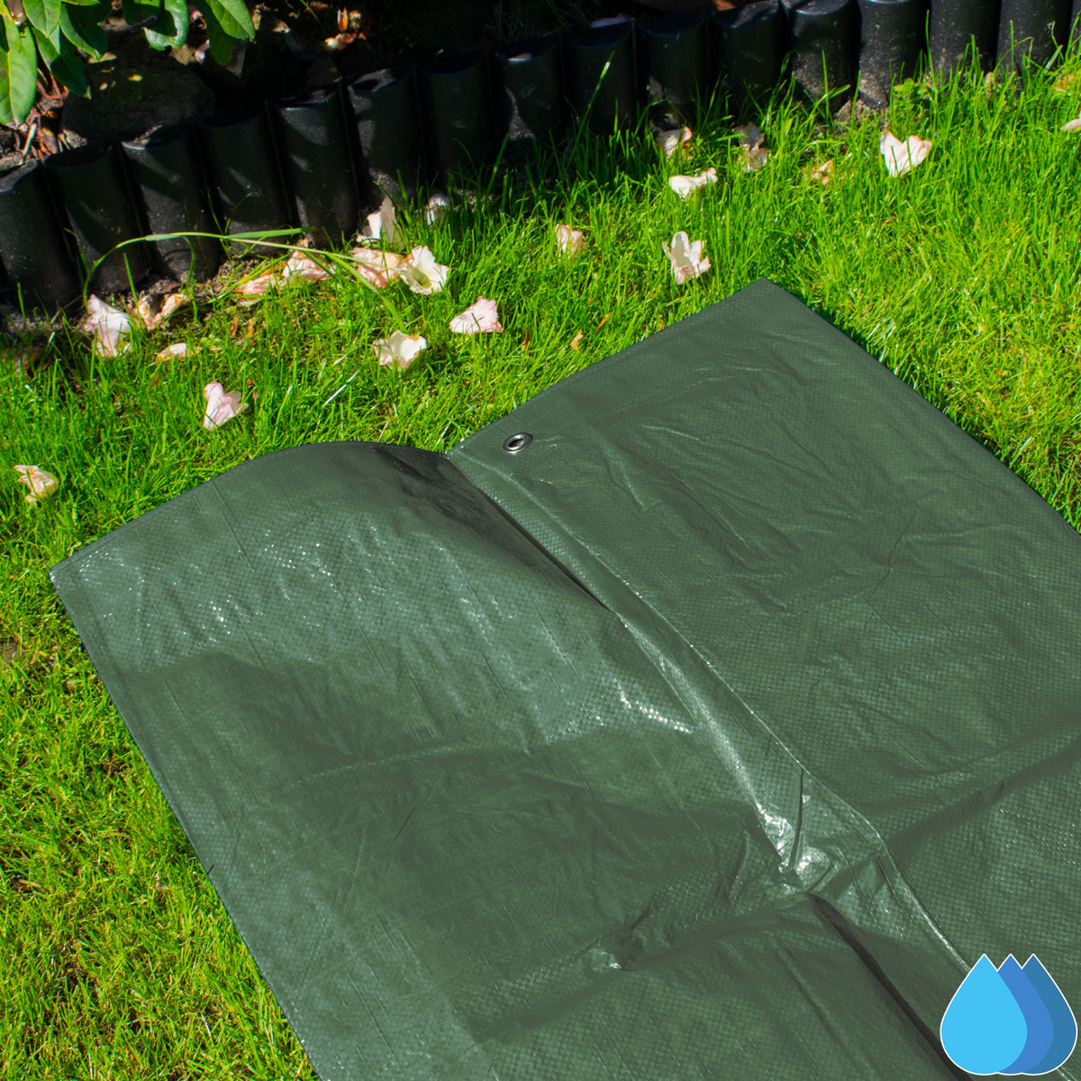 6m x 10m Green Tarpaulins, M-Grade 90 GSM-3