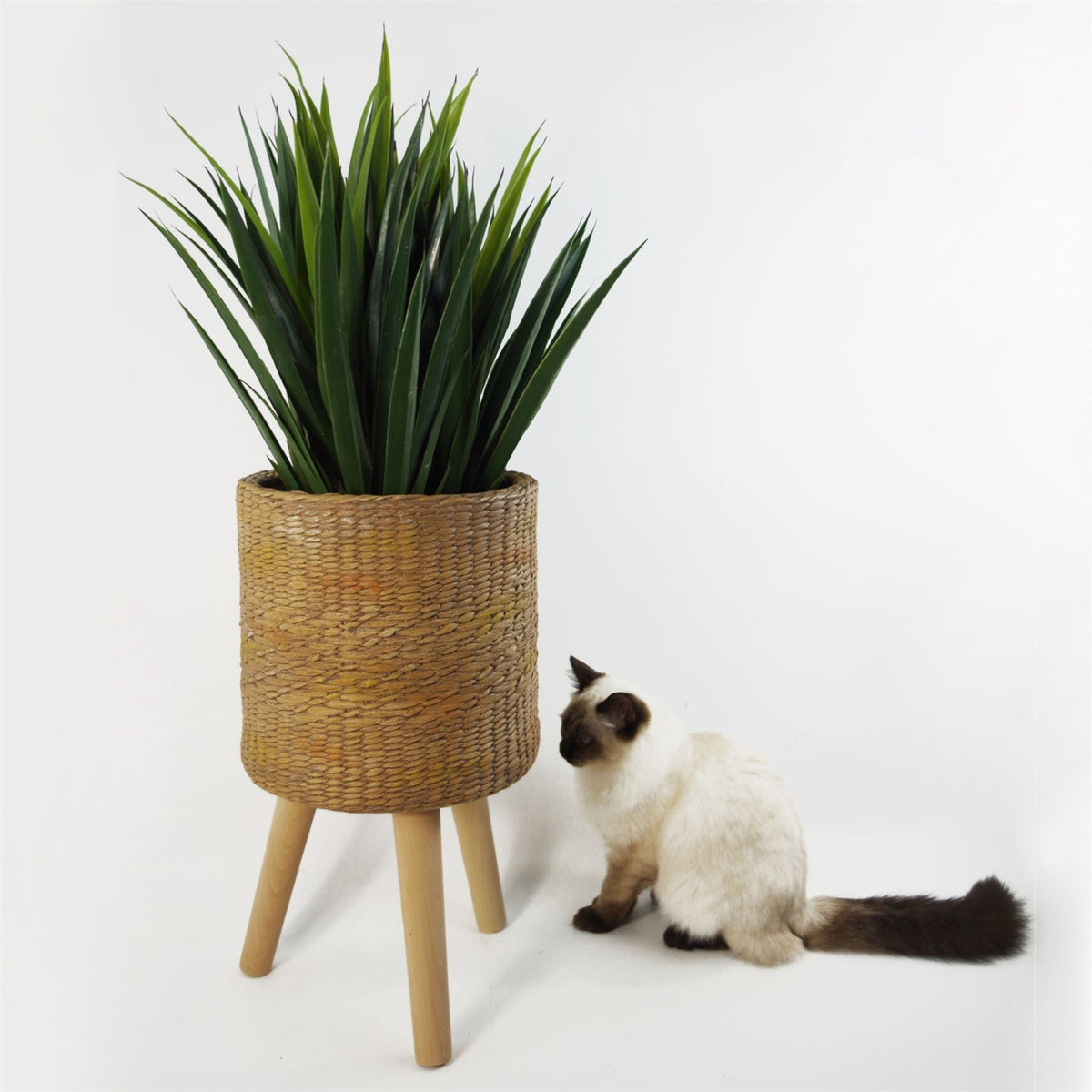 54cm x 30cm Rattan Effect Composite Large Planter-2