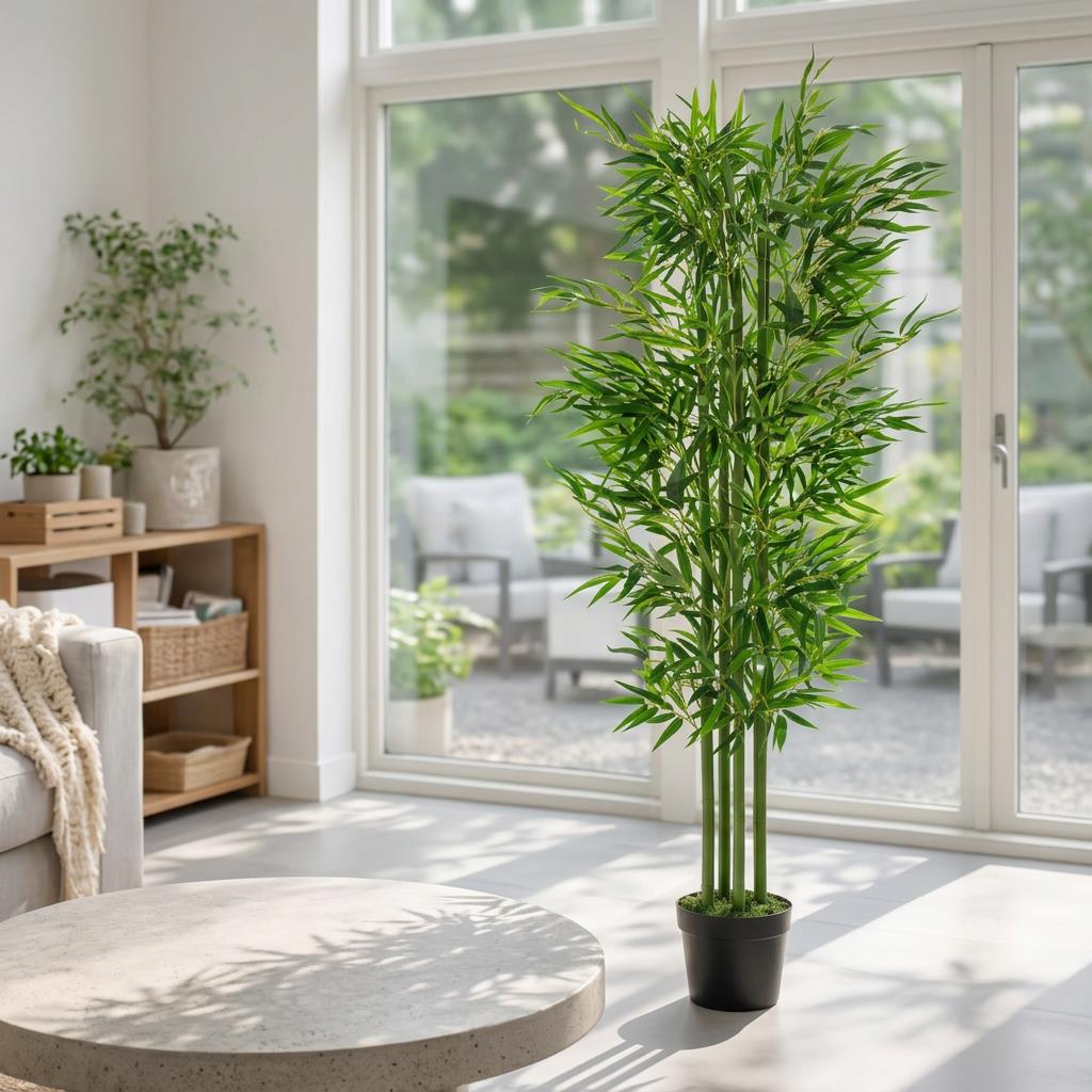 Artificial Bamboo Plants Trees Green 120cm UK-3
