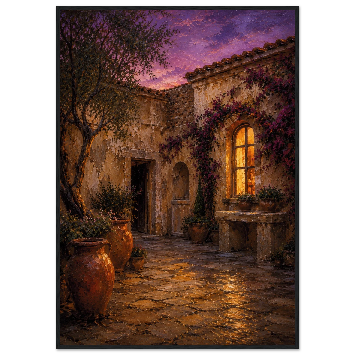 MEDITERRANEAN STUDIES — Night Courtyard, Framed Art Print-10