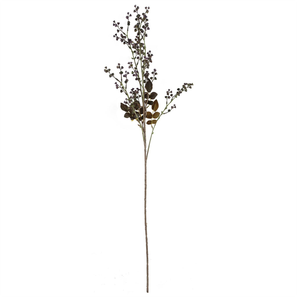 Leaf 100cm White Artificial Blossom and Berries Glass Vase-2