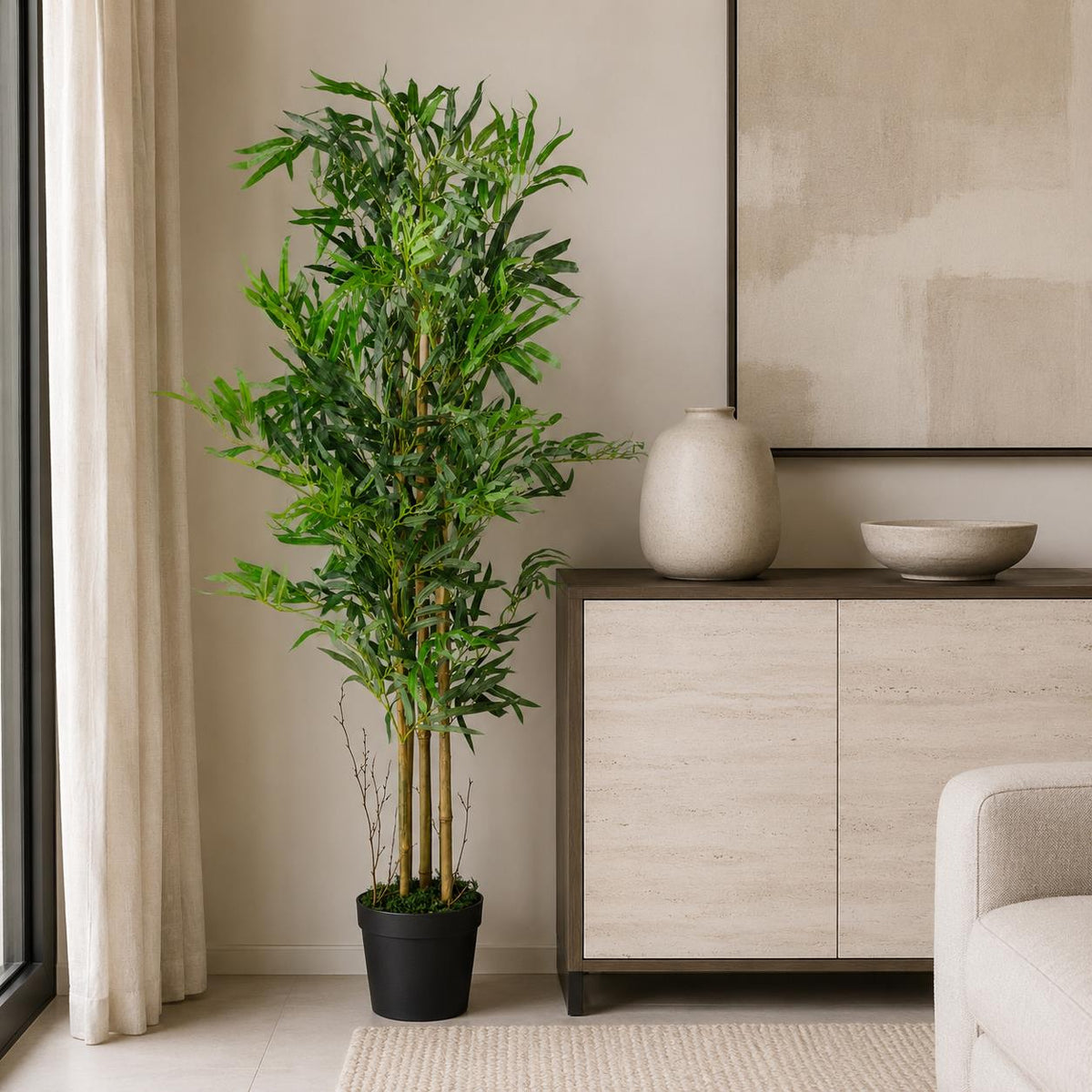 Artificial Bamboo Plants Trees 120cm Real Bamboo Canes-1