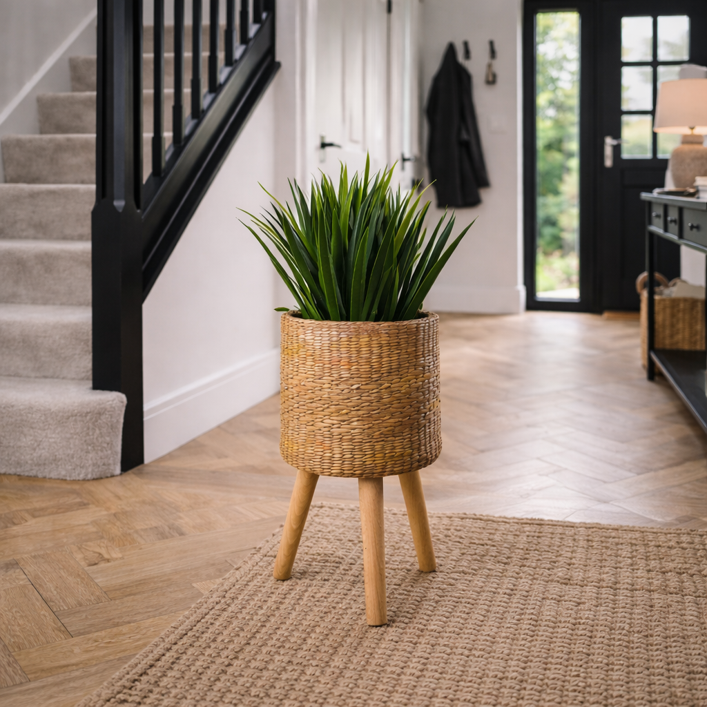 54cm x 30cm Rattan Effect Composite Large Planter-1