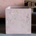 Cubrosa | Blushstone – 30cm Medium Square Concrete Planter – 14L Cube Plant Pot-0