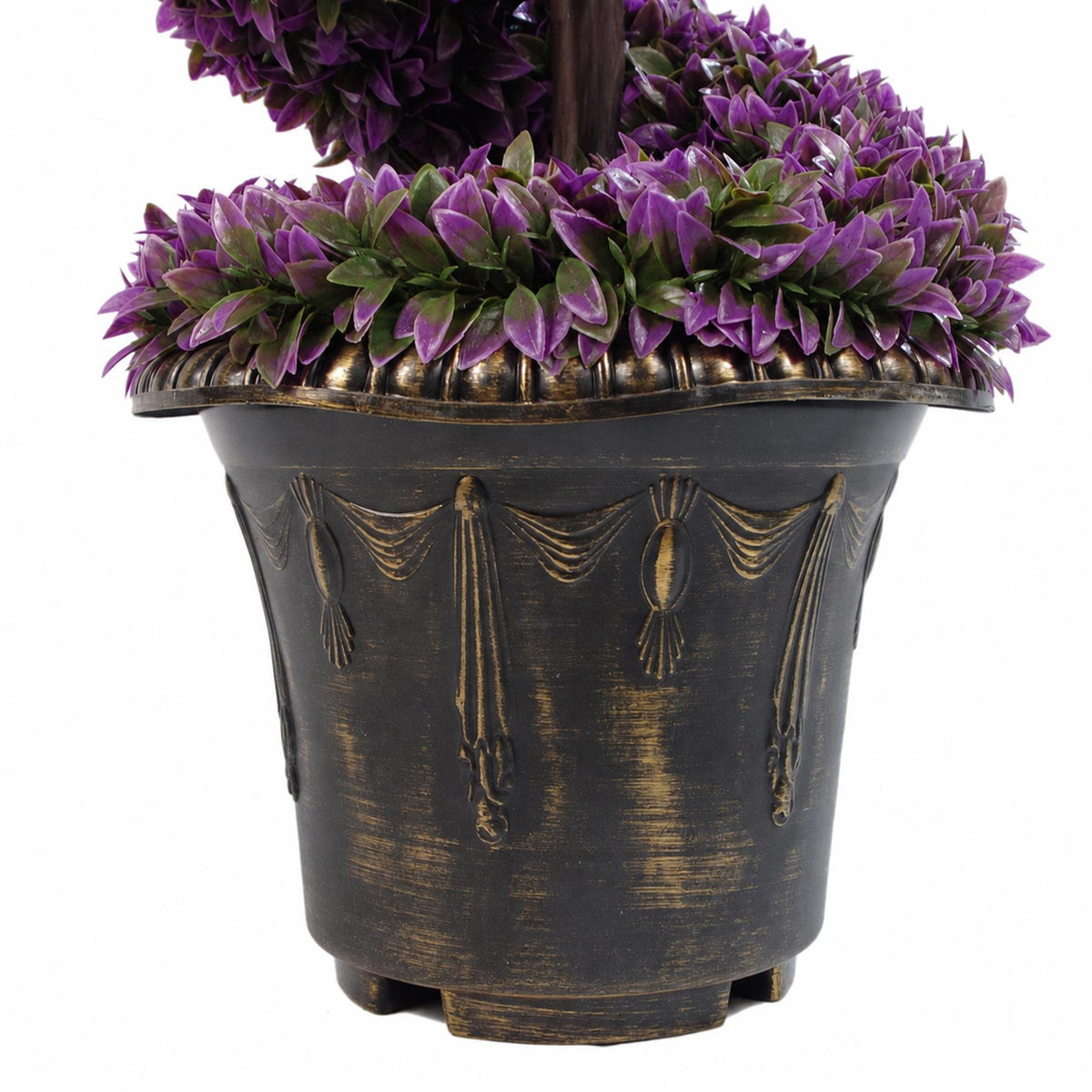 90cm Purple Large Leaf Spiral with Decorative Planter-3