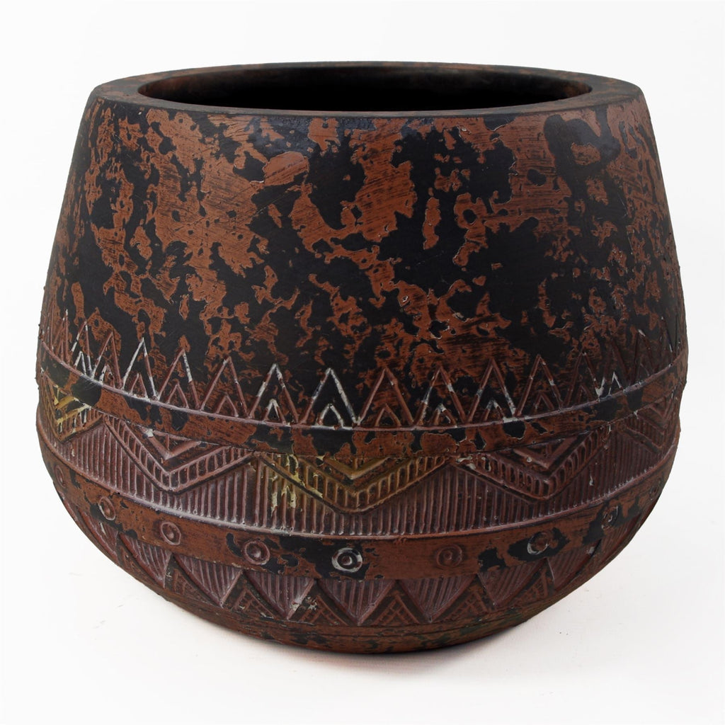 24cm x 30cm Large Zaturn Planter Brown / Black-0
