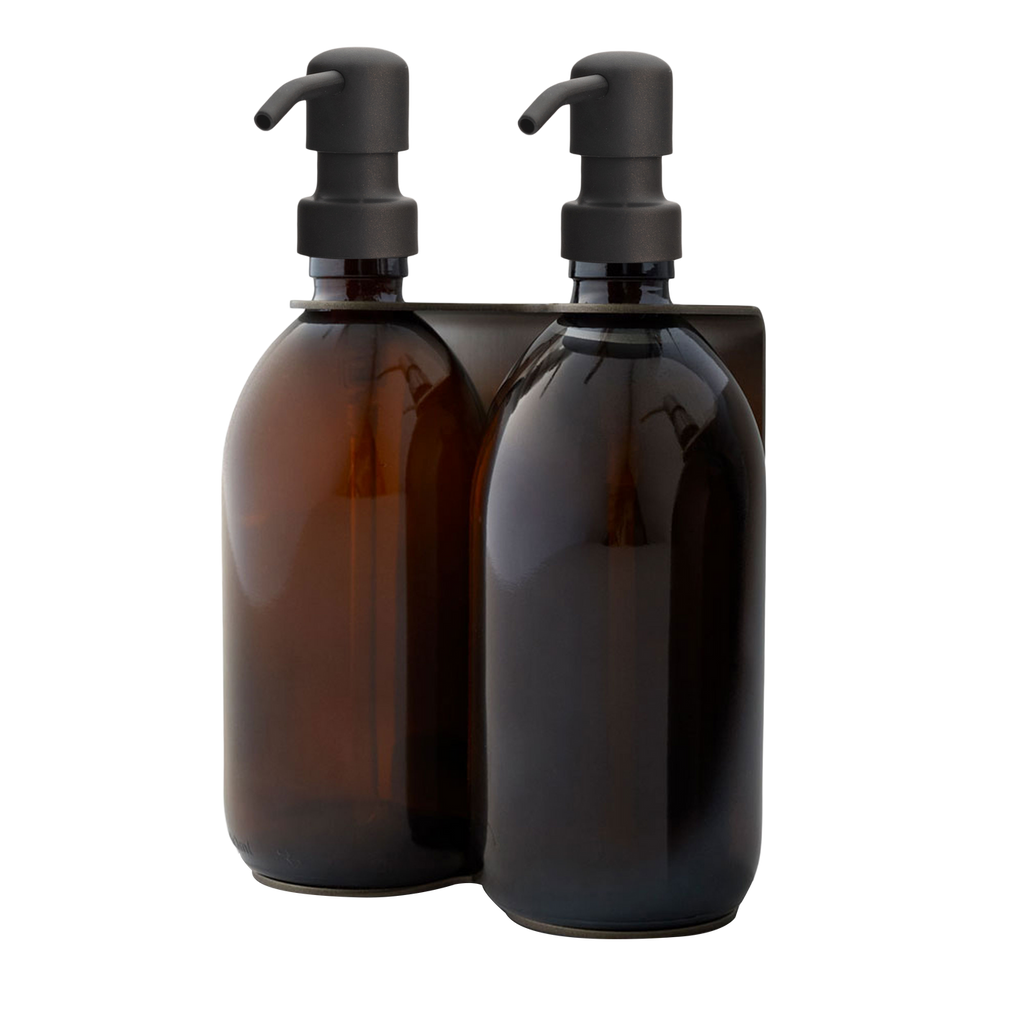 Nickel Double Wall Mounted Soap Dispenser-5