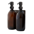 Nickel Double Wall Mounted Soap Dispenser-5