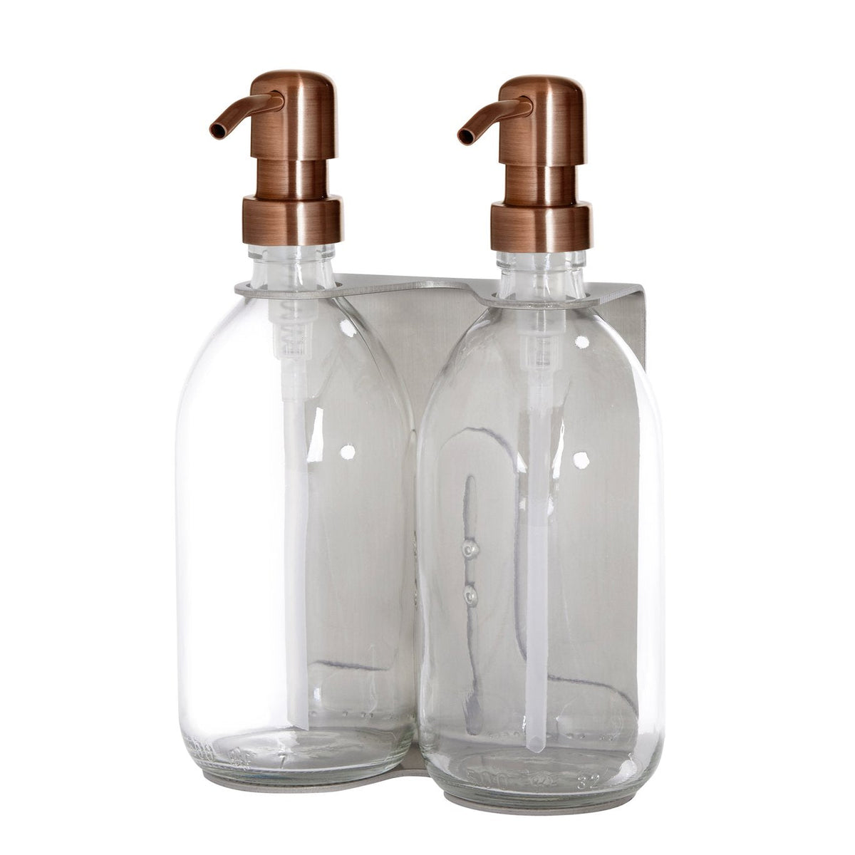 Nickel Double Wall Mounted Soap Dispenser-8