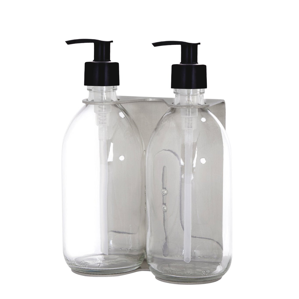 Nickel Double Wall Mounted Soap Dispenser-12