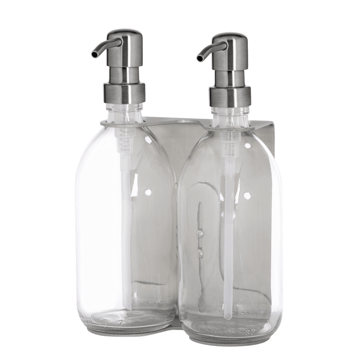 Nickel Double Wall Mounted Soap Dispenser-10