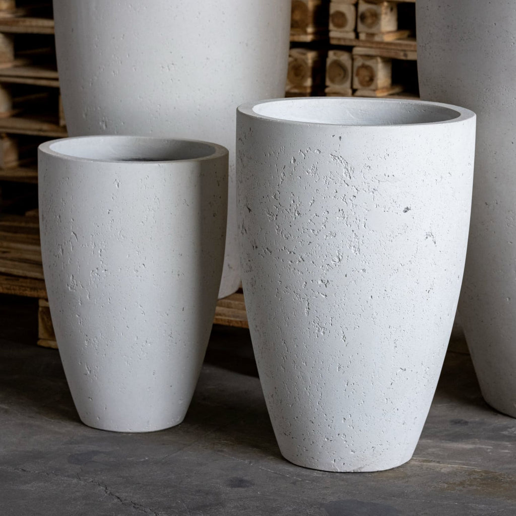 Vessara | White Mist – 62cm Extra Large Tall Concrete Planter – 31L Vase-Style Plant Pot-2